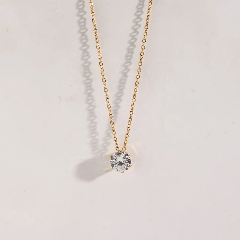 Round Brilliant Cut Diamond Necklace