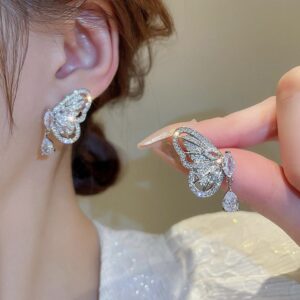Rhinestone Butterfly Earrings