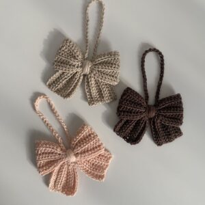 Crochet bow bag charms