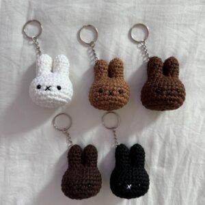 Crochet bunny keychains
