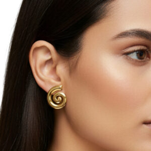 Gold Spiral  Earrings - Anti Tarnish